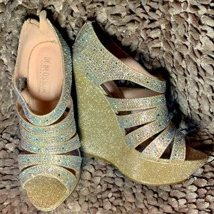 Silver Studded women’s wedge heels